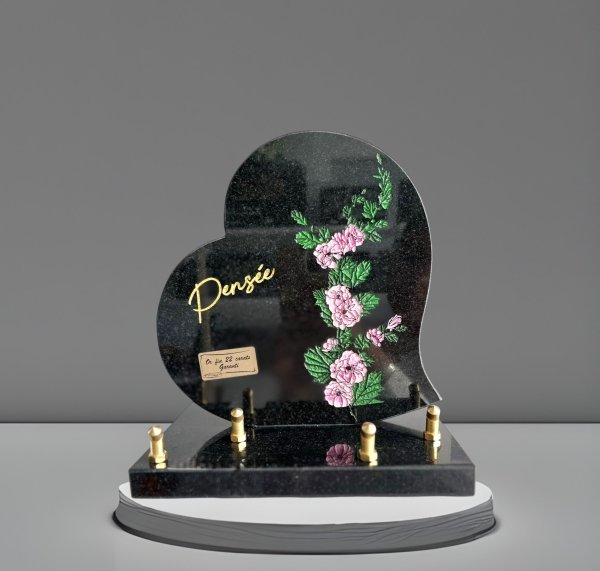 Plaque Coeur "Pensée" en Granit