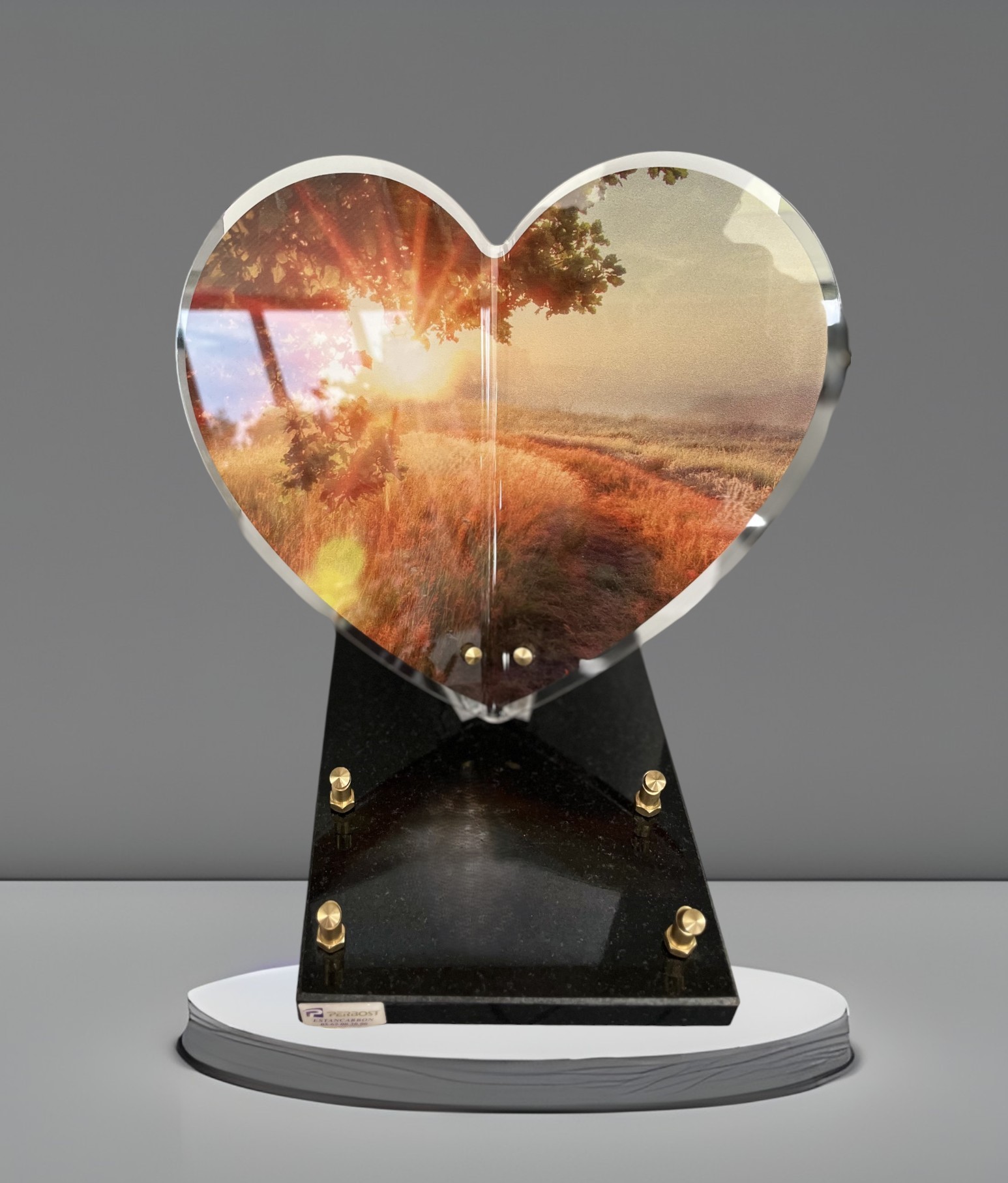 Plaque Coeur avec Paysage en Altu