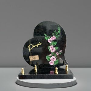 Plaque Coeur "Pensée" en Granit