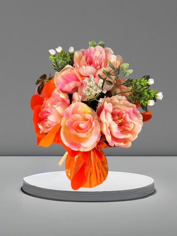Fleurs Oranges en Bouquet Bulle