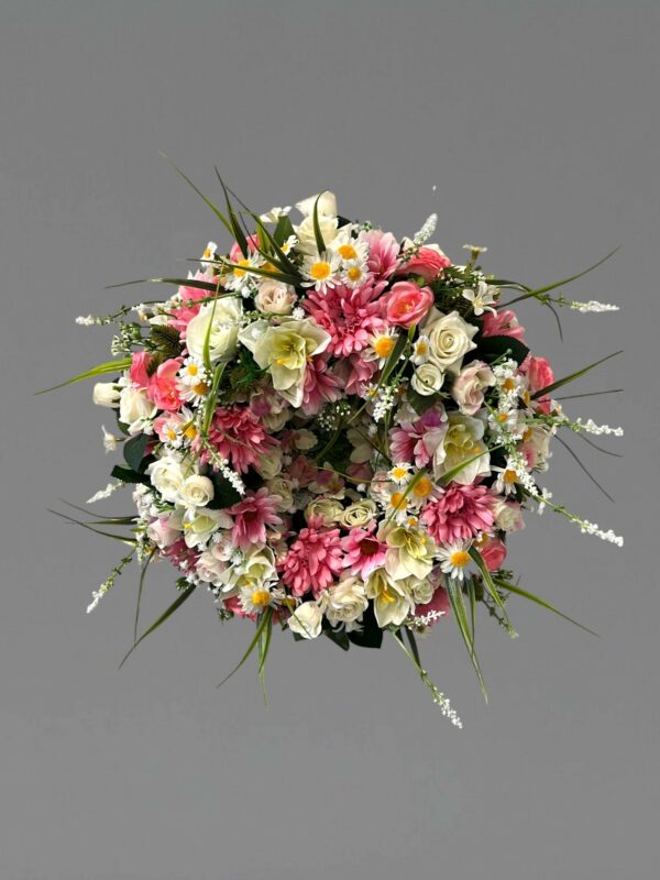 Coussin de Fleurs Roses et Blanches