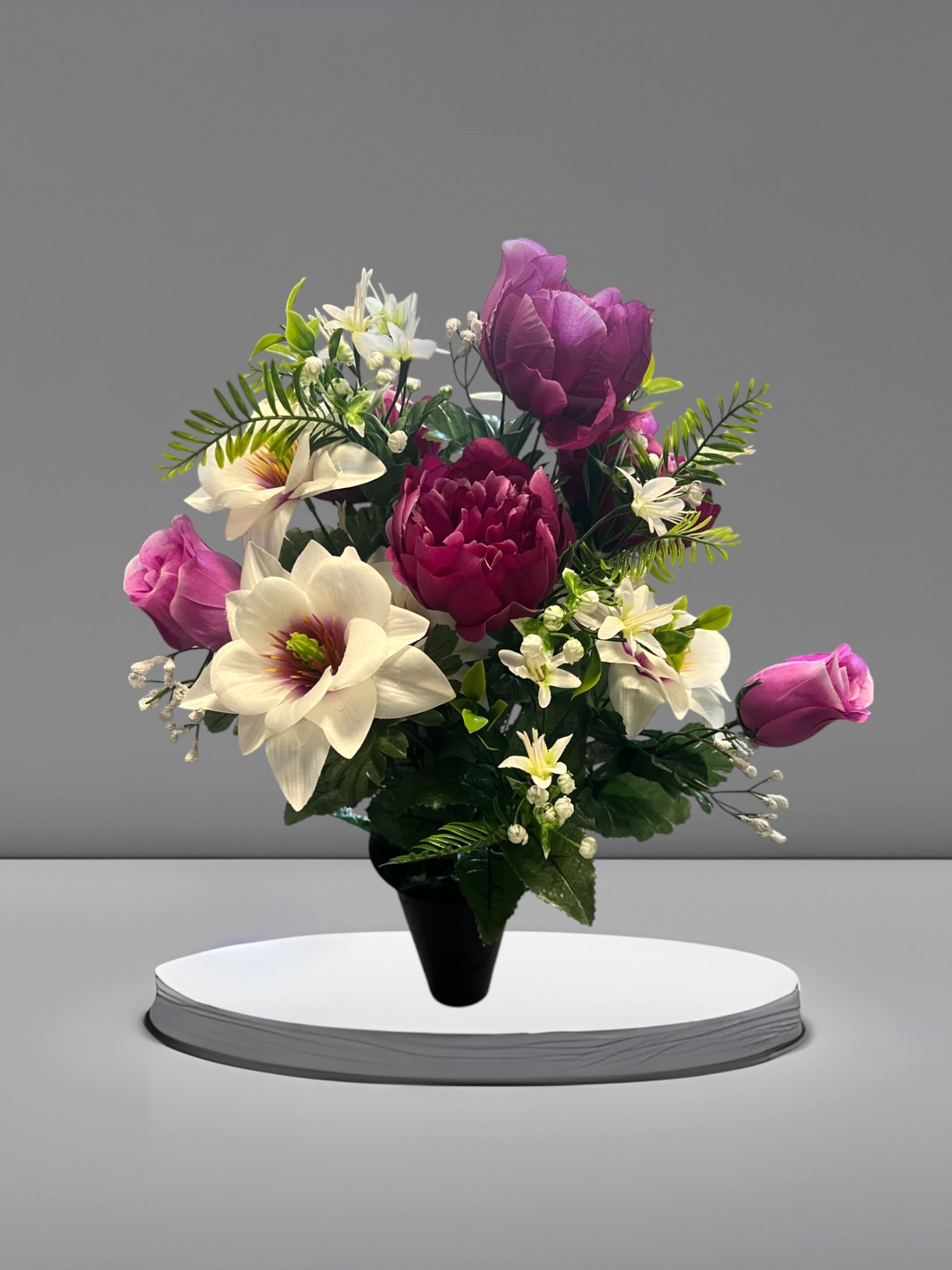 Fleurs Violettes et Blanches en Bouquet pour Vase