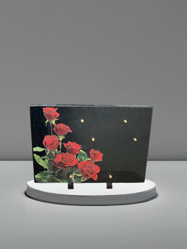 Plaque avec Roses en Granit