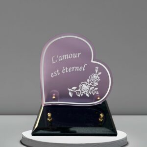 Plaque "L'amour est éternel" Violette en Altu