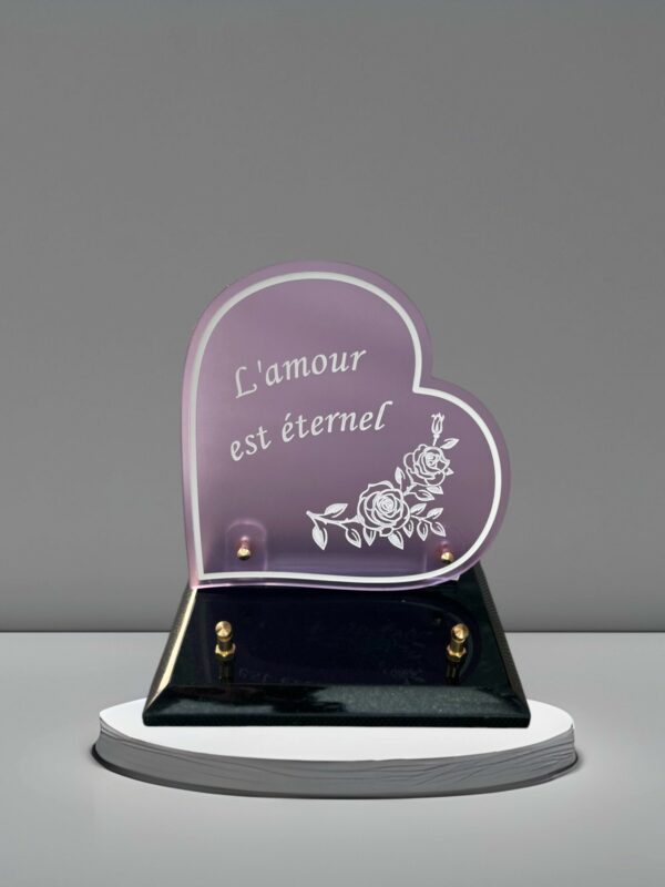 Plaque "L'amour est éternel" Violette en Altu