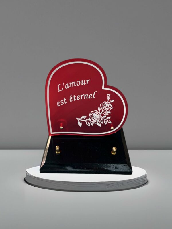 Plaque "L'amour est Éternel" Rouge en Altu